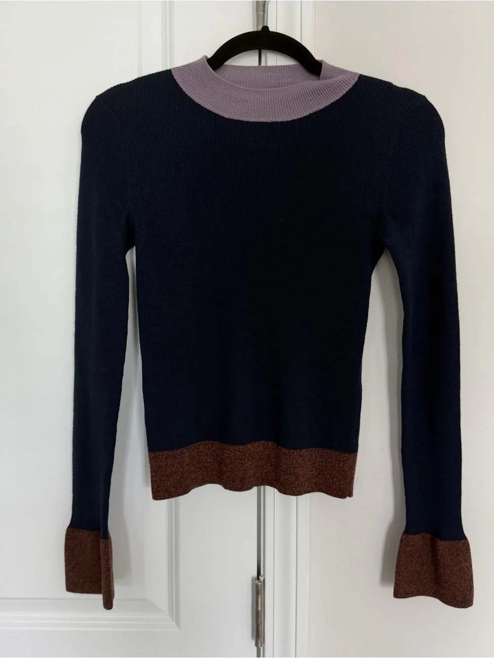 See by Chloé Mock Neck Colorblock Knit Pullover